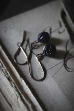 Load image into Gallery viewer, The Night Sky Collection | Starlight. Celestial Blue Goldstone Earrings.