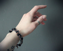 Load image into Gallery viewer, Magick Mirror. Hand-strung Ceramic &amp; Glass Beaded Coil Bracelet.
