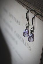 Load image into Gallery viewer, Rain. Minimalist Petite Glass Droplet Earrings.