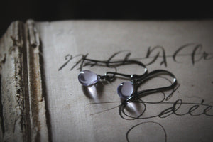 Rain. Minimalist Petite Glass Droplet Earrings.