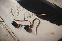 Load image into Gallery viewer, Blackbird. Minimalist Glass Droplet Earrings.