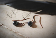 Load image into Gallery viewer, Blackbird. Minimalist Glass Droplet Earrings.