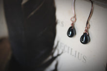 Load image into Gallery viewer, Blackbird. Minimalist Glass Droplet Earrings.