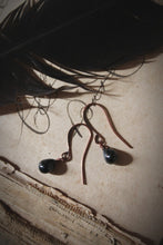 Load image into Gallery viewer, Blackbird. Minimalist Glass Droplet Earrings.