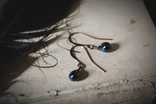 Load image into Gallery viewer, Blackbird. Minimalist Glass Droplet Earrings.