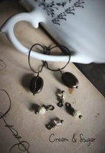 Load image into Gallery viewer, Morning Ritual | Coffee Lovers. Artisan Glass Bead Hoop Earrings.