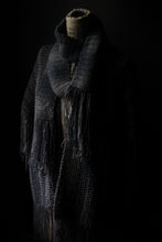 Load image into Gallery viewer, Rustic Hand Crocheted Fringed Cloak . wild &amp; willow Collection. &quot;Direwolf&quot;.