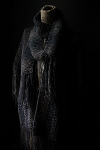 Rustic Hand Crocheted Fringed Cloak . wild & willow Collection. "Direwolf".