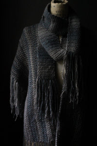 Rustic Hand Crocheted Fringed Cloak . wild & willow Collection.