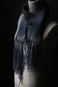 Hand Crocheted Fringed Scarf . wild & willow Collection. "Direwolf".