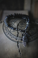 Load image into Gallery viewer, A Dark Tale | Green Witch | Graveyard Flowers. Beaded Charm Bracelet.