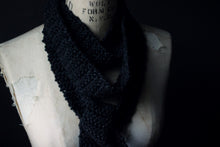 Load image into Gallery viewer, The Blacksmith's Cottage. Storyteller Series. Hand Crocheted Skinny Rustic Fringe Scarf.