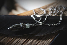 Load image into Gallery viewer, A Dark Tale | Tearcatcher, No.2. Antiqued Silver &amp; Glass Pendant Necklace.