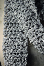 Load image into Gallery viewer, The Rain Minder. Storyteller Series. Hand Crocheted Fringed Scarf.