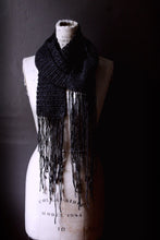 Load image into Gallery viewer, The Blacksmith's Cottage. Storyteller Series. Hand Crocheted Rustic Fringe Scarf.