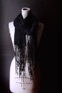 The Blacksmith's Cottage. Storyteller Series. Hand Crocheted Rustic Fringe Scarf.