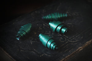 Handmade Leather Beads | Metallic Emerald