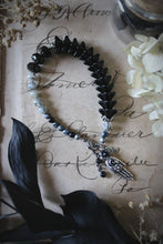 Load image into Gallery viewer, A Dark Tale | Green Witch | Graveyard Flowers. Beaded Charm Bracelet.