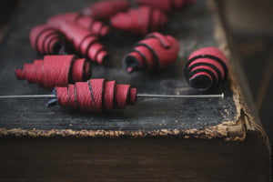 Handmade Leather Beads | Matte Burgundy