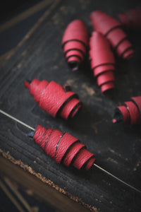 Handmade Leather Beads | Matte Burgundy