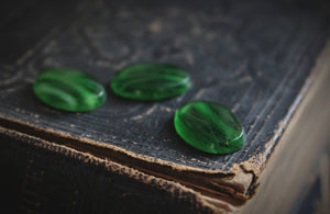 Acrylic Flat Cabochons | Marbled Green