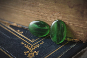 Acrylic Flat Cabochons | Marbled Green