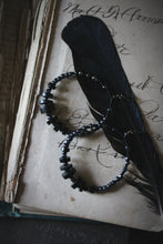 Load image into Gallery viewer, A Dark Tale | Midnight Dreary. Beaded Hoop Earrings.