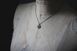 Cathedral. Antiqued Silver & Gunmetal Pendant Necklace.