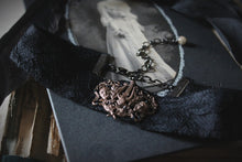 Load image into Gallery viewer, A Dark Tale | A Play of Hopes &amp; Fears. Vintage Ribbon Choker Necklace.