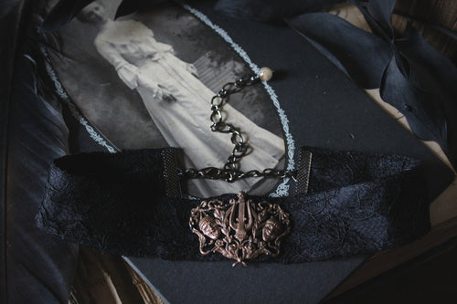 A Dark Tale | A Play of Hopes & Fears. Vintage Ribbon Choker Necklace.