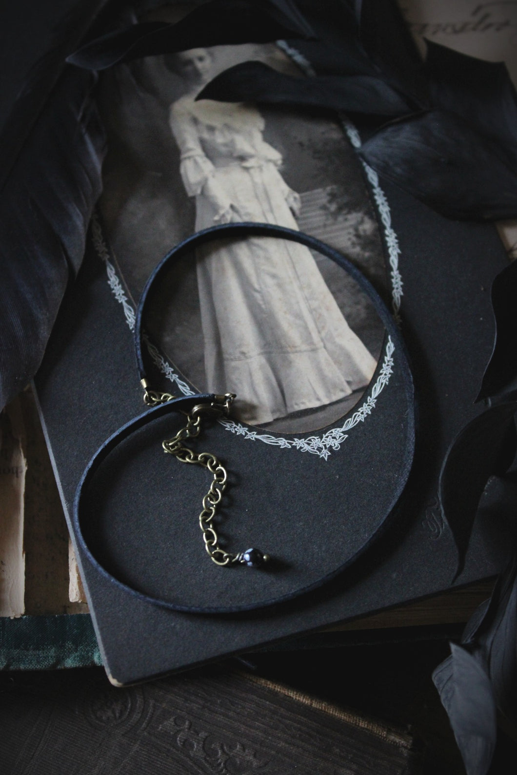 A Dark Tale | Loved Alone. Suede Lacing Choker Necklace.