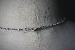 A Winter's Night |  Winter's Dram. Antiqued Silver & Vintage Glass Necklace.