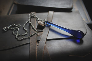 A Winter's Night |  Winter's Dram. Antiqued Silver & Vintage Glass Necklace.