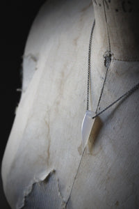 Howling. White Agate & Gunmetal Pendant Necklace.