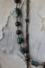 Load image into Gallery viewer, The Parlor Room. Storyteller Series. Antique Skeleton Key &amp; Gemstone Necklace.