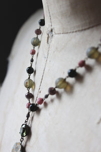 The Sacred Grove | Flourish. Beaded Antiqued Brass Tassel Necklace.