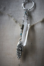 Load image into Gallery viewer, The Sacred Grove | Green Witch, Oddenvale. Antiqued Silver &amp; Gemstone Necklace.