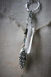 The Sacred Grove | Green Witch, Oddenvale. Antiqued Silver & Gemstone Necklace.