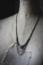 Load image into Gallery viewer, The Night Sky Collection | Orion&#39;s Belt. Blue Goldstone &amp; Glass Beaded Necklace.