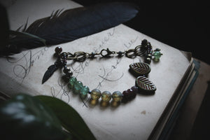 The Sacred Grove | Starling. Gemstone & Glass Beaded Charm Bracelet.