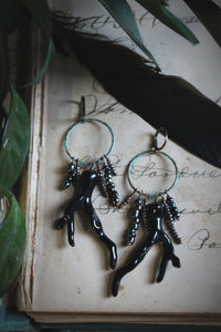 The Sacred Grove | Vespertine. Vintage Acrylic & Glass Bead Earrings.