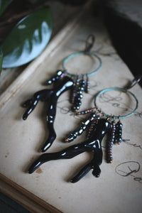 The Sacred Grove | Vespertine. Vintage Acrylic & Glass Bead Earrings.