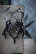 Load image into Gallery viewer, The Sacred Grove | Vespertine. Vintage Acrylic &amp; Glass Bead Earrings.