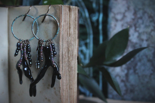 The Sacred Grove | Vespertine. Vintage Acrylic & Glass Bead Earrings.