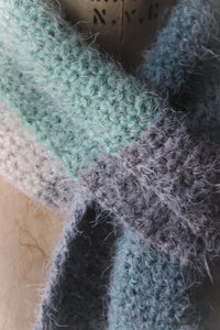 The Crystal Forest | Snow-laden. Hand Crocheted Fringe Scarf.