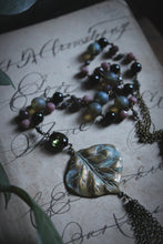 Load image into Gallery viewer, The Sacred Grove | Flourish. Beaded Antiqued Brass Tassel Necklace.