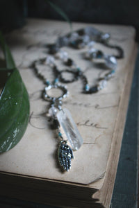 The Sacred Grove | Green Witch, Oddenvale. Antiqued Silver & Gemstone Necklace.