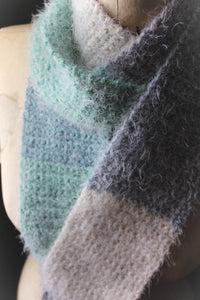 The Crystal Forest | Snow-laden. Hand Crocheted Fringe Scarf.