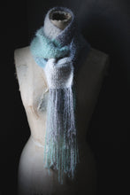 Load image into Gallery viewer, The Crystal Forest | Snow-laden. Hand Crocheted Fringe Scarf.