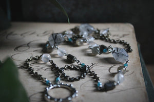 The Sacred Grove | Green Witch, Oddenvale. Antiqued Silver & Gemstone Necklace.